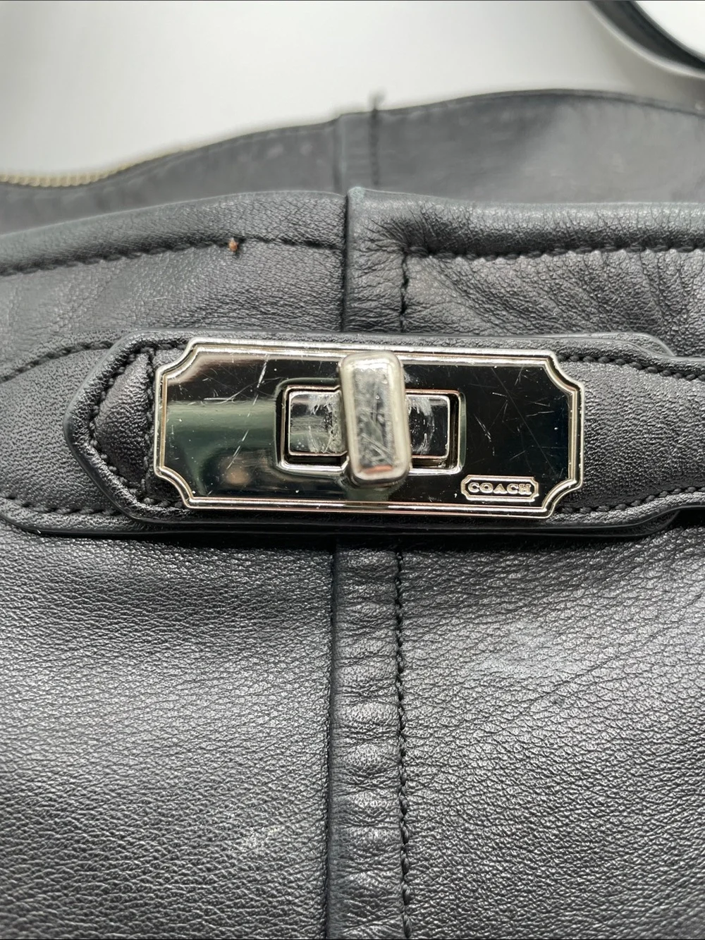 Coach #F17816 Chelsea Ashlyn Black Leather Hobo Shoulder Bag Silver hardware